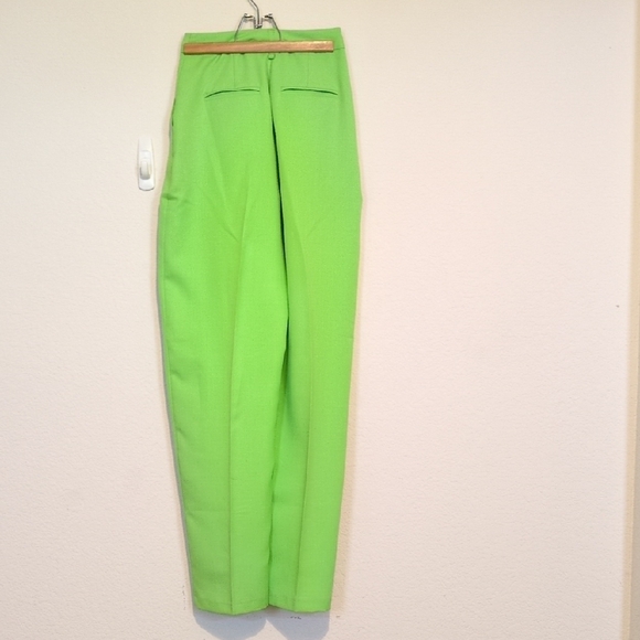 Topshop High Rise Lime Green Trousers Sz 2 - Picture 3 of 14